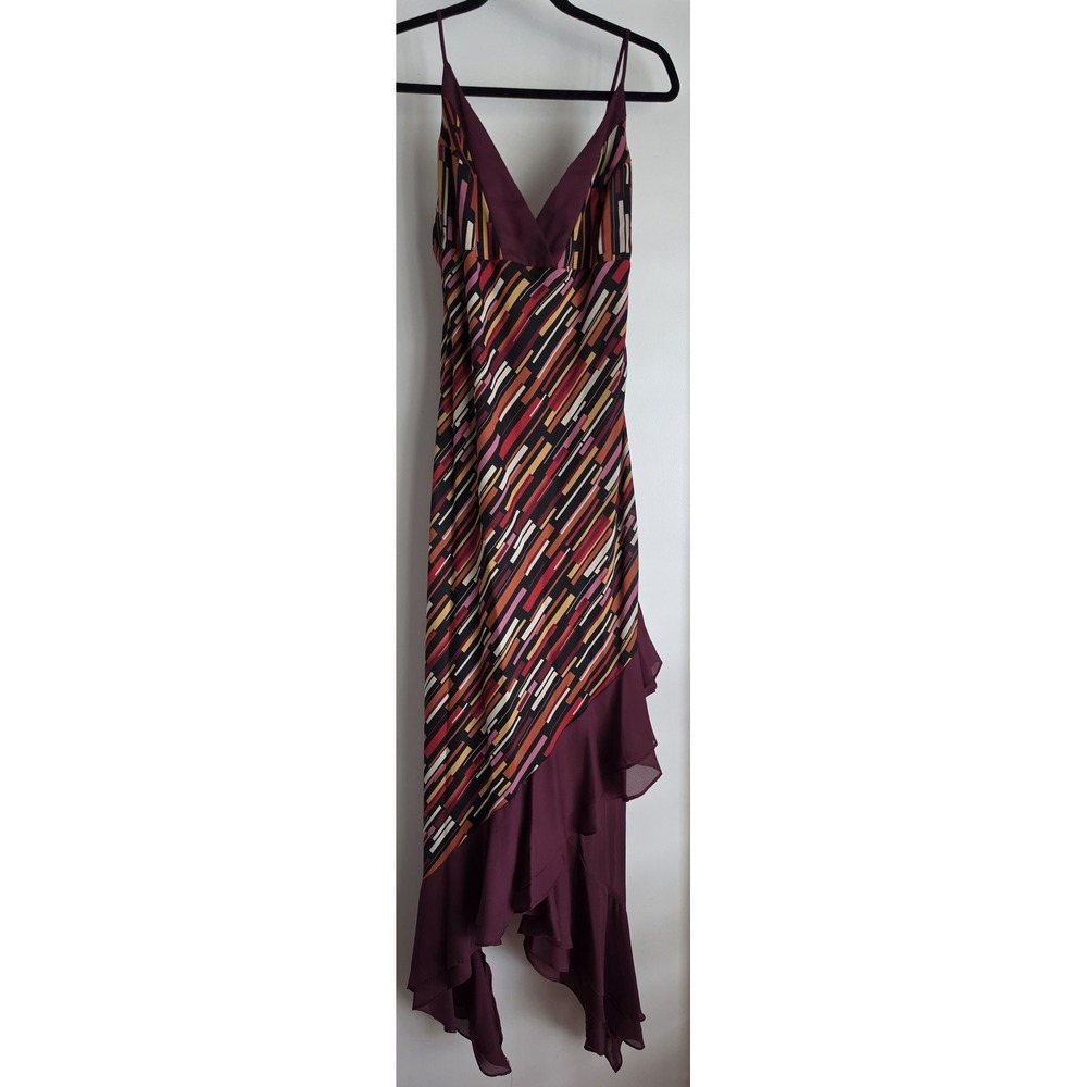Pelicana Womens Maxi Dress Size L Sleeveless V-Neck Geometric Retro Party VTG